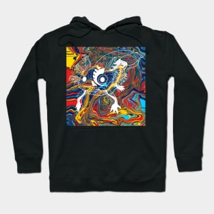 mexican axolotl in creative glitch painting ecopop Hoodie